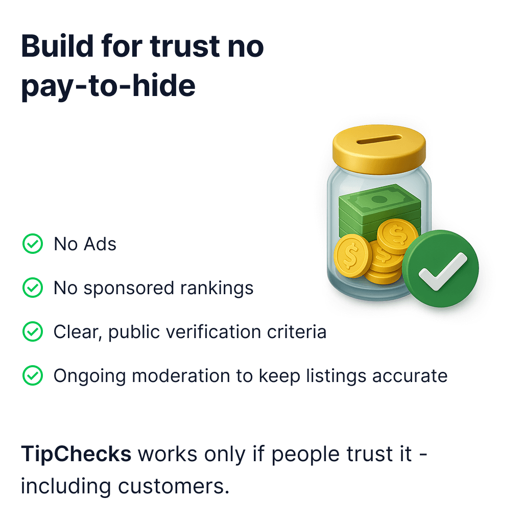 Built for trust, not pay-to-hide